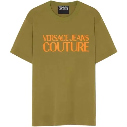Grünes Logo T-Shirt - Versace Jeans Couture - Modalova