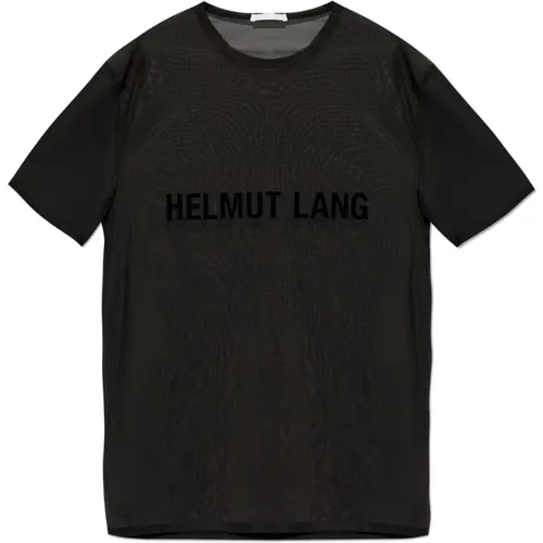 Durchsichtiges T-Shirt mit Logo - Helmut Lang - Modalova