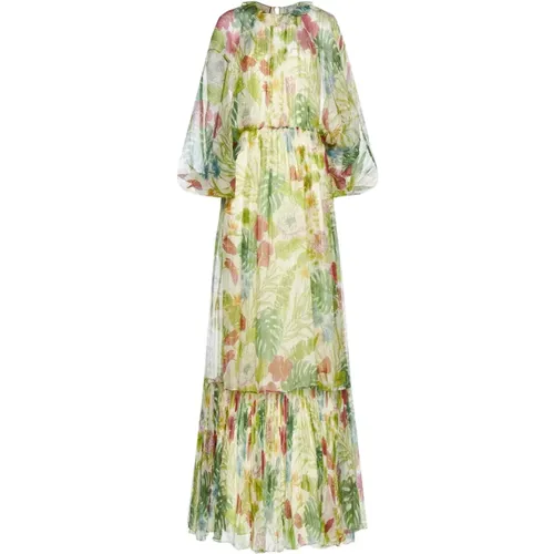 Silk Printed Midi Dress , female, Sizes: S - Gucci - Modalova