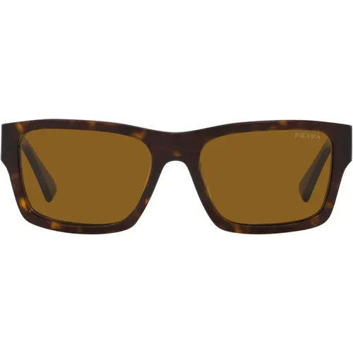 Rectangular Sunglasses with Tortoiseshell Frame and Lenses , unisex, Sizes: 56 MM - Prada - Modalova