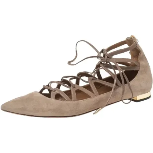 Pre-owned Suede flats , female, Sizes: 5 UK - Aquazzura Pre-owned - Modalova