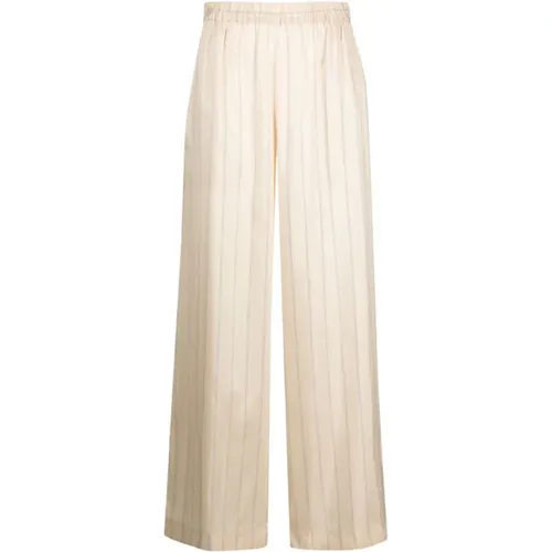 Silk Pants With Stripes , female, Sizes: S, L - Le Kasha - Modalova