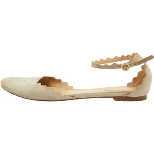 Pre-owned Suede flats , female, Sizes: 7 1/2 UK - Chloé Pre-owned - Modalova