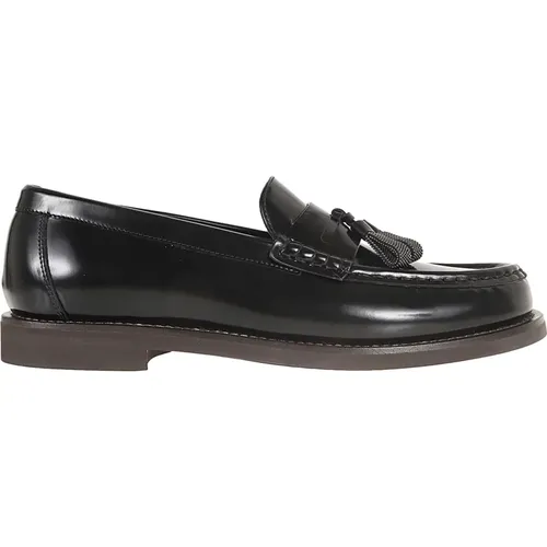 Schwarze Penny Loafer Schuhe - BRUNELLO CUCINELLI - Modalova