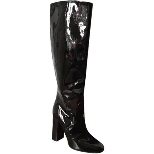 Pre-owned Leather boots , female, Sizes: 4 1/2 UK - Bottega Veneta Vintage - Modalova