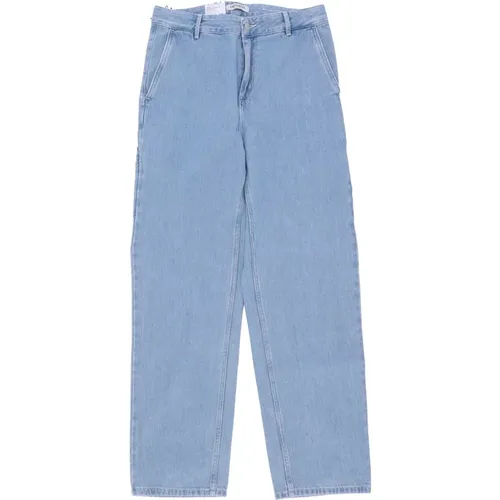 Blaue Stein Gebleichte Straight Leg Jeans , Damen, Größe: W27 - Carhartt WIP - Modalova