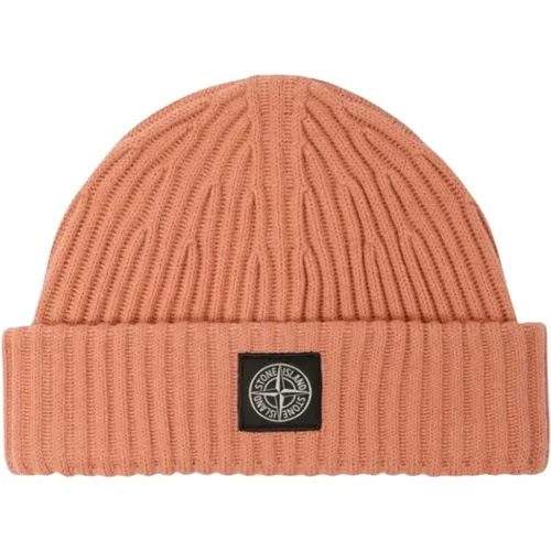 Knitted Compass Patch Hat in , unisex, Sizes: ONE SIZE - Stone Island - Modalova