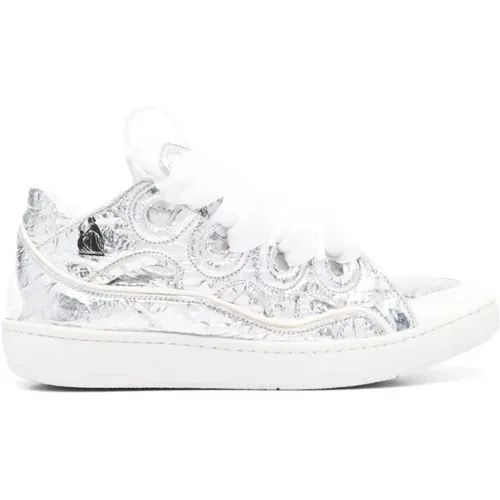 Silver Curb Sneakers , female, Sizes: 6 UK - Lanvin - Modalova