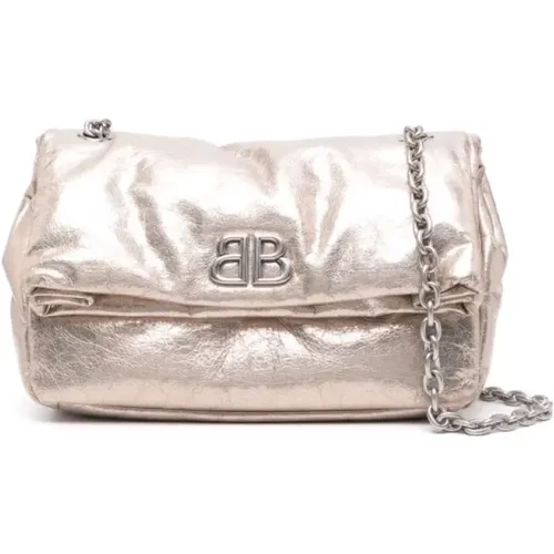 Metallic Monaco Shoulder Bag , female, Sizes: ONE SIZE - Balenciaga - Modalova