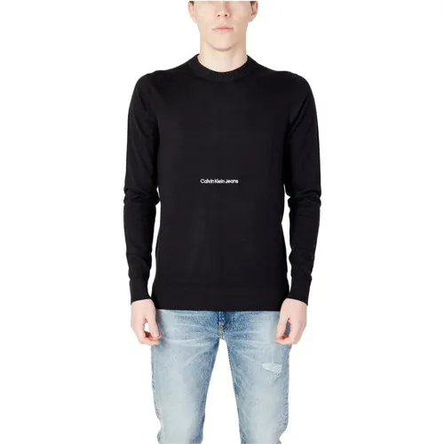 Mens Institutional Essential Cotton Sweater , male, Sizes: XL, 2XL - Calvin Klein Jeans - Modalova