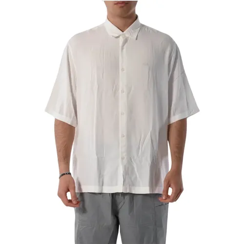 Viscose Shirt with Front Buttoning , male, Sizes: S, 2XL, L, M - Armani Exchange - Modalova