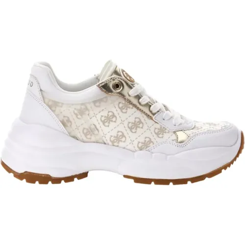 Weiße Lässige Synthetik-Sneaker , Damen, Größe: 37 EU - Guess - Modalova