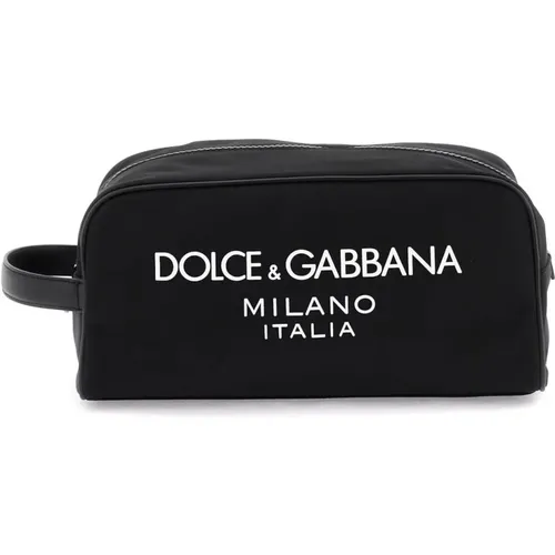 Gummilogo Beauty Case , Herren, Größe: ONE Size - Dolce & Gabbana - Modalova