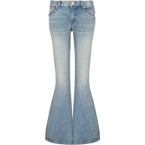 Western bootcut denim jeans , female, Sizes: S, M, XS - Balmain - Modalova