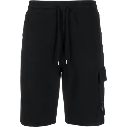 Schwarze Bermuda Shorts mit elastischem Bund - C.P. Company - Modalova