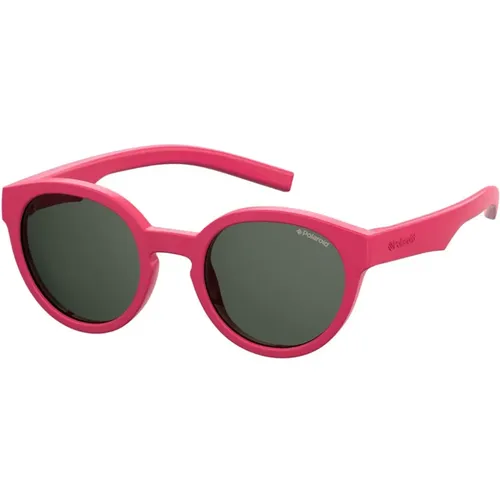 Rosa Rahmen Sonnenbrille mit Grauen Gläsern , unisex, Größe: 42 MM - Polaroid - Modalova