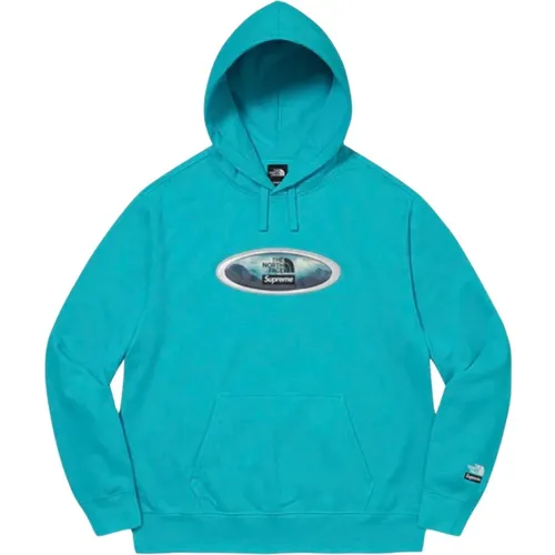 Limitierte Auflage Lenticular Mountains Kapuzenpullover Teal , Herren, Größe: XL - Supreme - Modalova