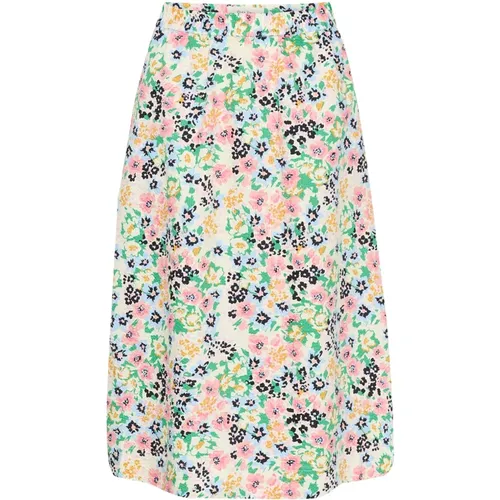 Green Multi Flower Print Skirt , female, Sizes: L, S - Part Two - Modalova