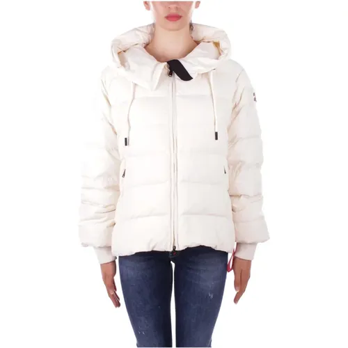 Weiße Kapuzenjacke mit seitlichem Logo , Damen, Größe: S - Afterlabel - Modalova