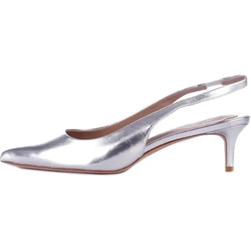 Silver Heeled Leather Pumps , female, Sizes: 5 UK - Ralph Lauren - Modalova