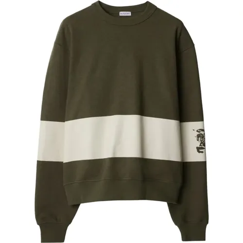 Natural Horse Sweatshirt Khaki Band , male, Sizes: S, XS, L, XL - Burberry - Modalova