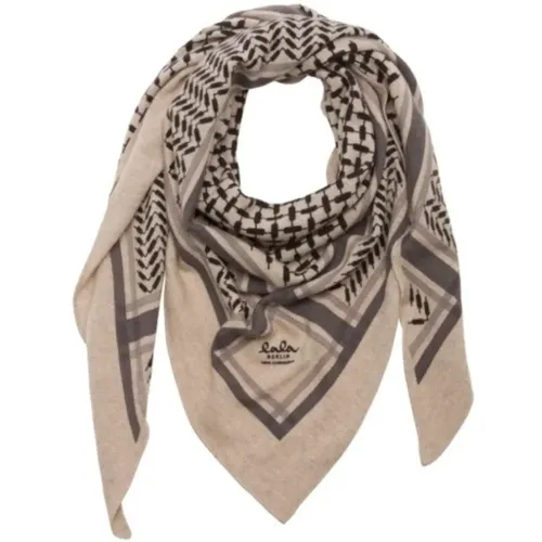 Cashmere Triangle Scarf with Kufiya Print , female, Sizes: ONE SIZE - Lala Berlin - Modalova