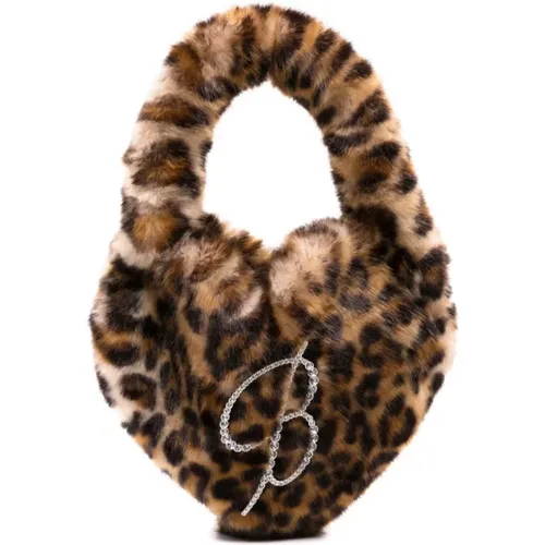 Leopard Print Heart Motif Bag , female, Sizes: ONE SIZE - Blumarine - Modalova