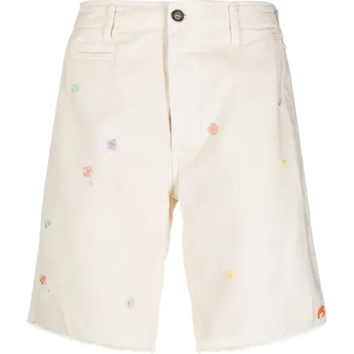 Floral-Embroidered Shorts , male, Sizes: W30 - President's - Modalova