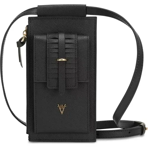 Snake Effect Leather Phone/Crossbody Bag , female, Sizes: ONE SIZE - HiVa Atelier - Modalova
