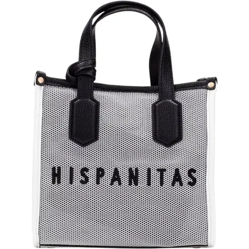 Schwarze Mesh Shopper Tasche - Hispanitas - Modalova