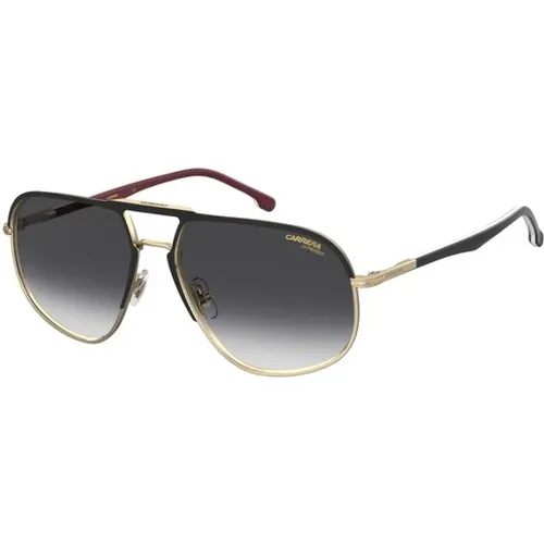 Matte Black Gold Sunglasses with Dark Grey Lenses , unisex, Sizes: 60 MM - Carrera - Modalova