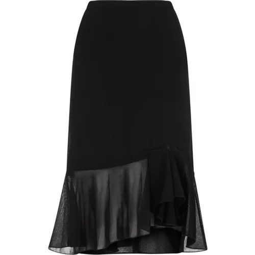 Ruffled Skirt with Transparent Details , female, Sizes: M - Tom Ford - Modalova