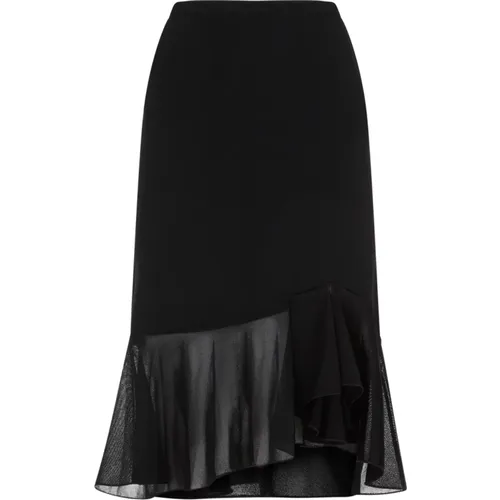 Ruffled Skirt with Transparent Details , female, Sizes: M, S - Tom Ford - Modalova