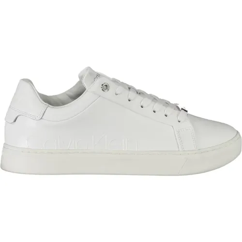 Weißer Polyester-Sneaker mit Logo - Calvin Klein - Modalova