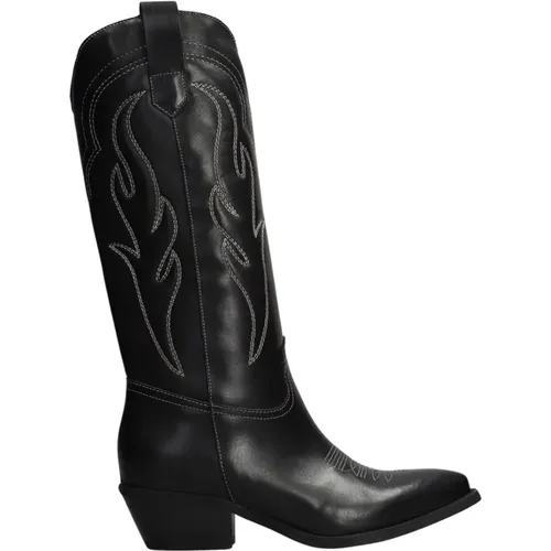 Western Embroidered Leather Boots , female, Sizes: 5 UK, 7 UK, 6 UK - Gisel Moire - Modalova