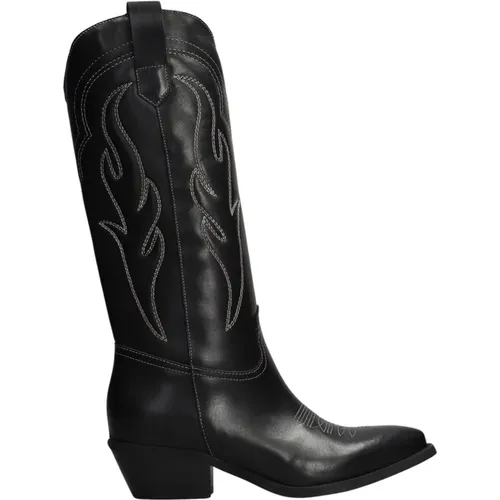Western Embroidered Leather Boots , female, Sizes: 7 UK, 8 UK - Gisel Moire - Modalova
