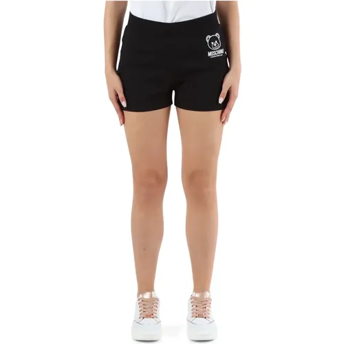 Stretch Cotton Logo Print Sporty Shorts , female, Sizes: M, L, XS - Moschino - Modalova