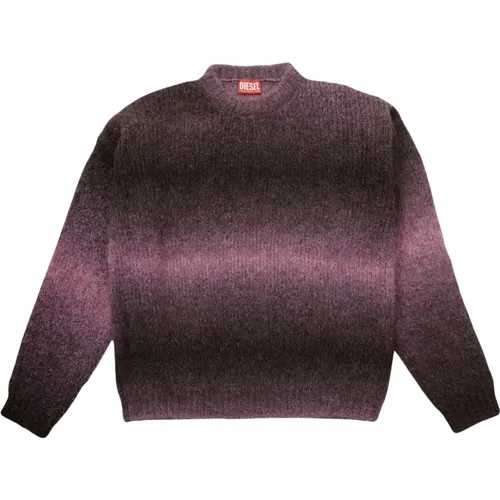 Violet/Chocolate Knit Sweater , male, Sizes: L, S, M, XL - Diesel - Modalova