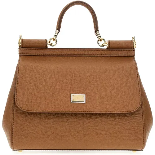 Handtaschen,Braune Umhängetasche mit abnehmbarem Riemen - Dolce & Gabbana - Modalova