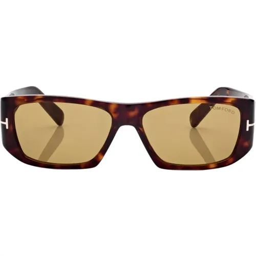 Braune Tortoise Quadratische Sonnenbrille - Tom Ford - Modalova