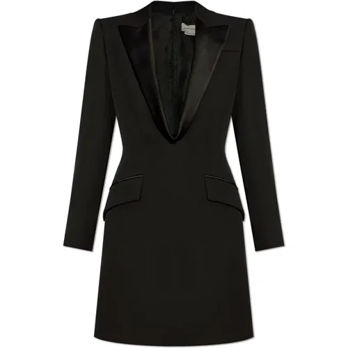 Dress with lapels , female, Sizes: XS, S - alexander mcqueen - Modalova