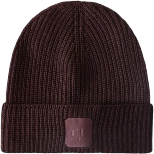 Woll-Patch Beanie Mütze , Herren, Größe: ONE Size - C.P. Company - Modalova