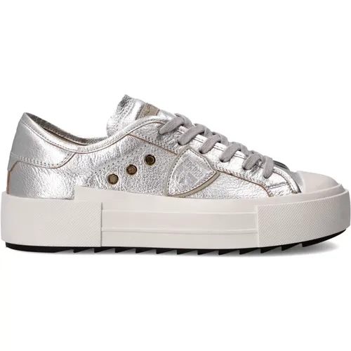 Silver Haute Tennis Sneakers Women , female, Sizes: 4 UK, 5 UK, 7 UK, 6 UK - Philippe Model - Modalova