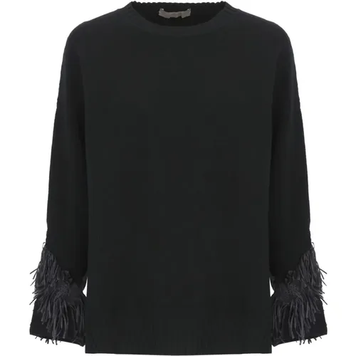 Wool Sweater with Fringes , female, Sizes: L, M - D.Exterior - Modalova