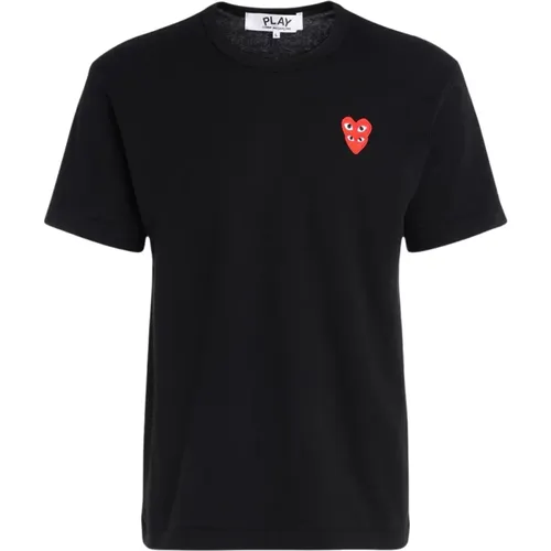 Mens Heart Print T-Shirt , male, Sizes: S, M, XL, 2XL, L - Comme des Garçons Play - Modalova