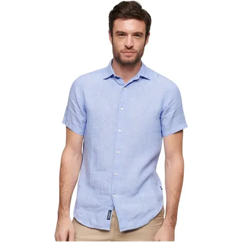 Short Sleeve Linen Shirt Slim Fit , male, Sizes: S, L, XL, M - Superdry - Modalova