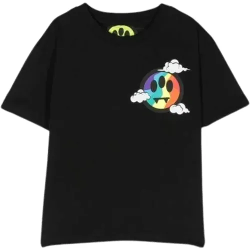 Schwarzes Kinder T-Shirt mit Smile-Print - Barrow - Modalova