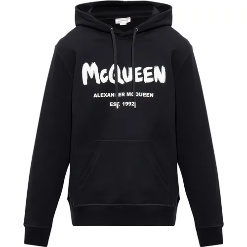 Logo-printed hoodie , male, Sizes: L, XL - alexander mcqueen - Modalova