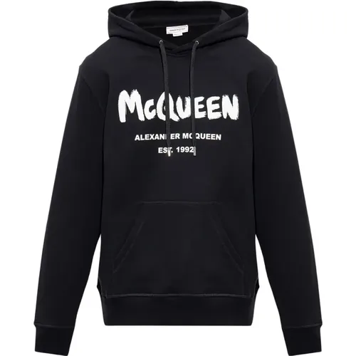 Logo-printed hoodie , male, Sizes: XL - alexander mcqueen - Modalova