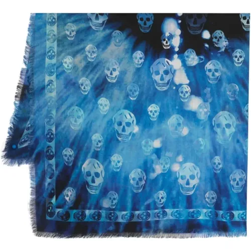 Skull Print Wool Scarf , male, Sizes: ONE SIZE - alexander mcqueen - Modalova